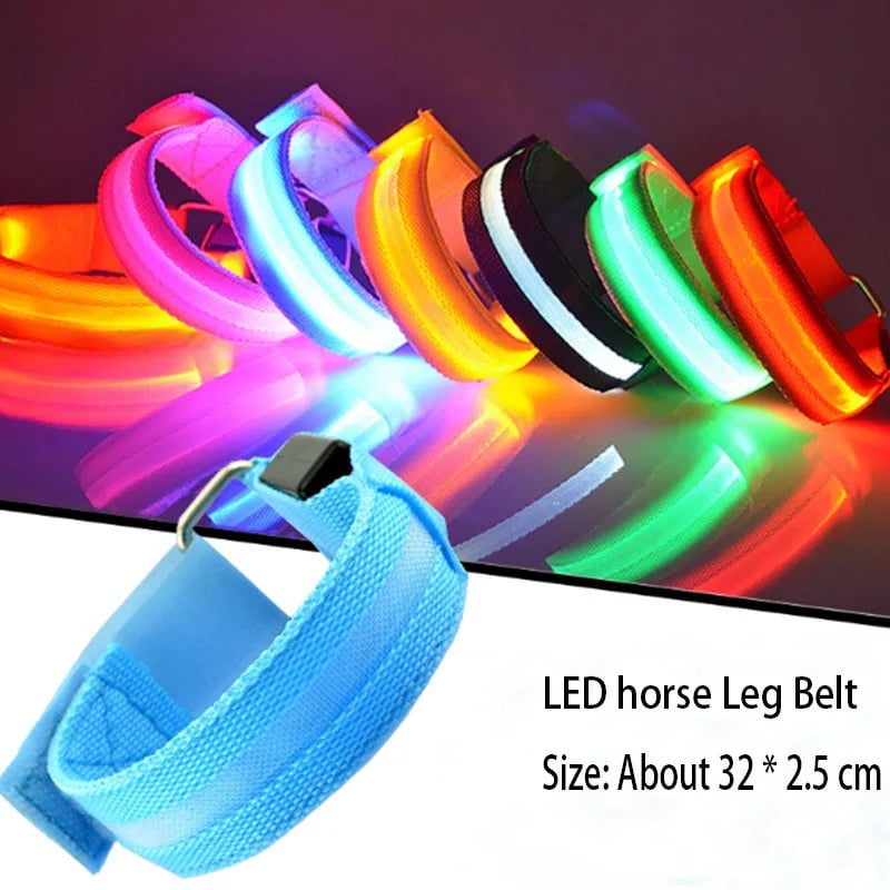 Horse LED Leg Straps 4 Pack | Rechargeable-Look Night Riding Safety Lights