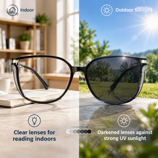 Auto Transition Photochromic Reading Glasses
