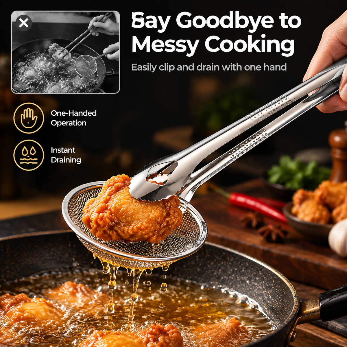 Last 200 pieces, Michelin chef recommended multi-functional stainless steel oil filter clip