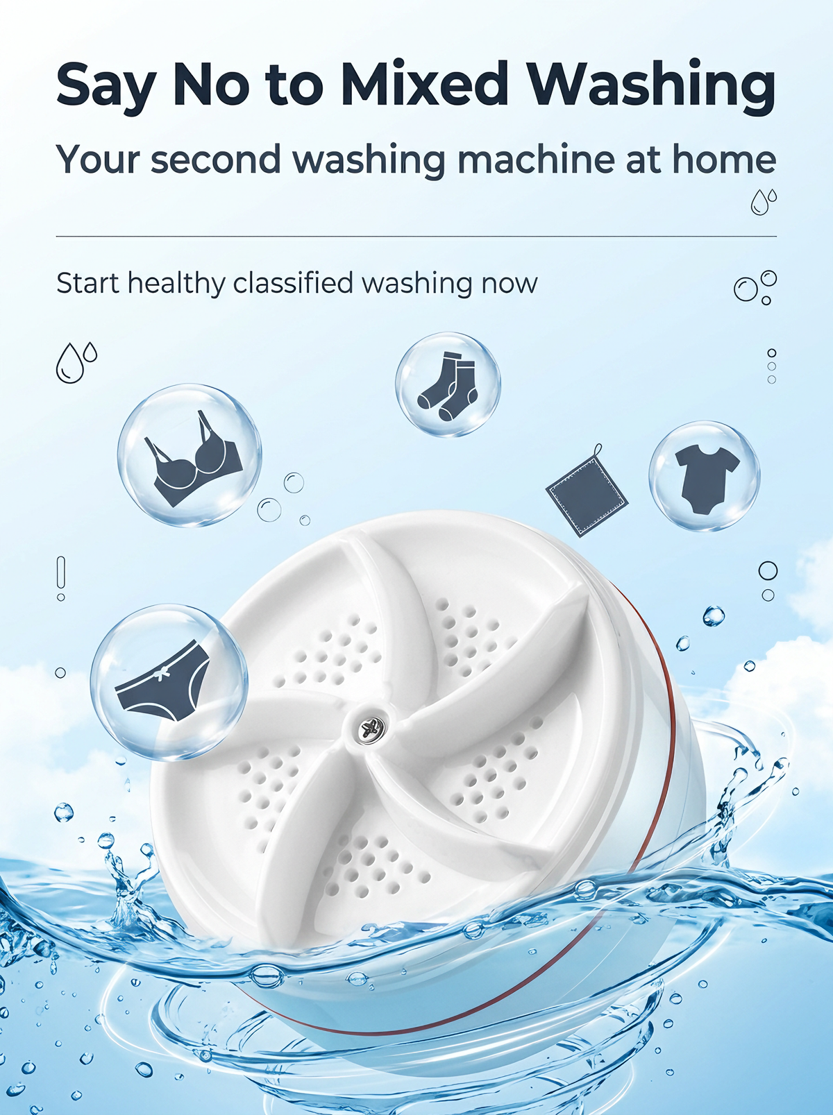 Portable Vortex Mini Washer Turn Any Basin Into a Quick Wash Station