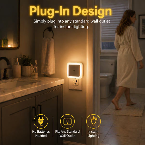 6-Pack Dusk-to-Dawn LED Night Lights (Warm White, Plug-In)