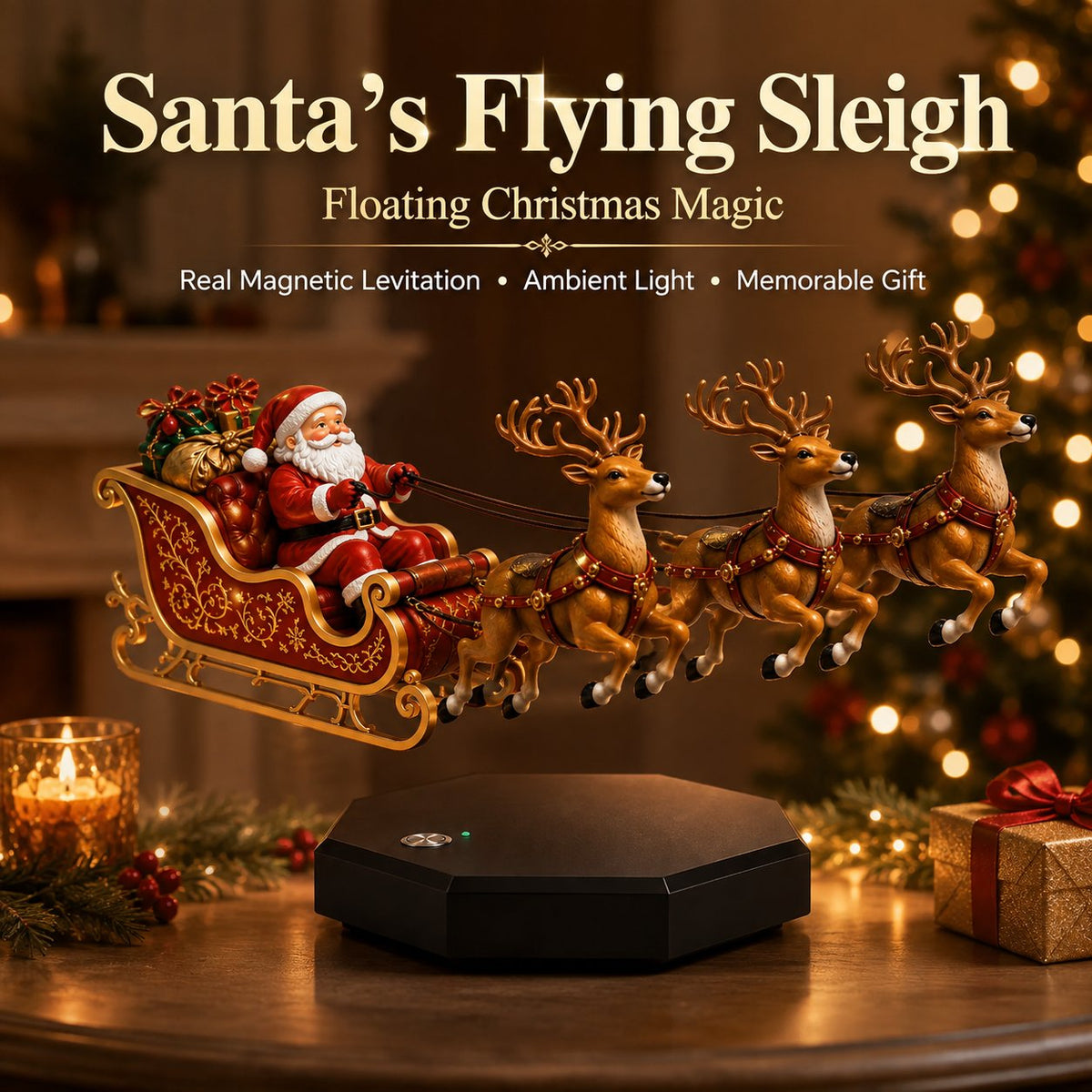 Santa Floats! Magnetic Levitation Flying Sleigh