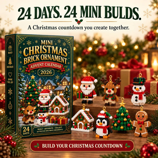 24-Day Mini Christmas Brick Ornament Advent Calendar | 24 Unique Buildable Holiday Ornaments to Create, Hang & Keep