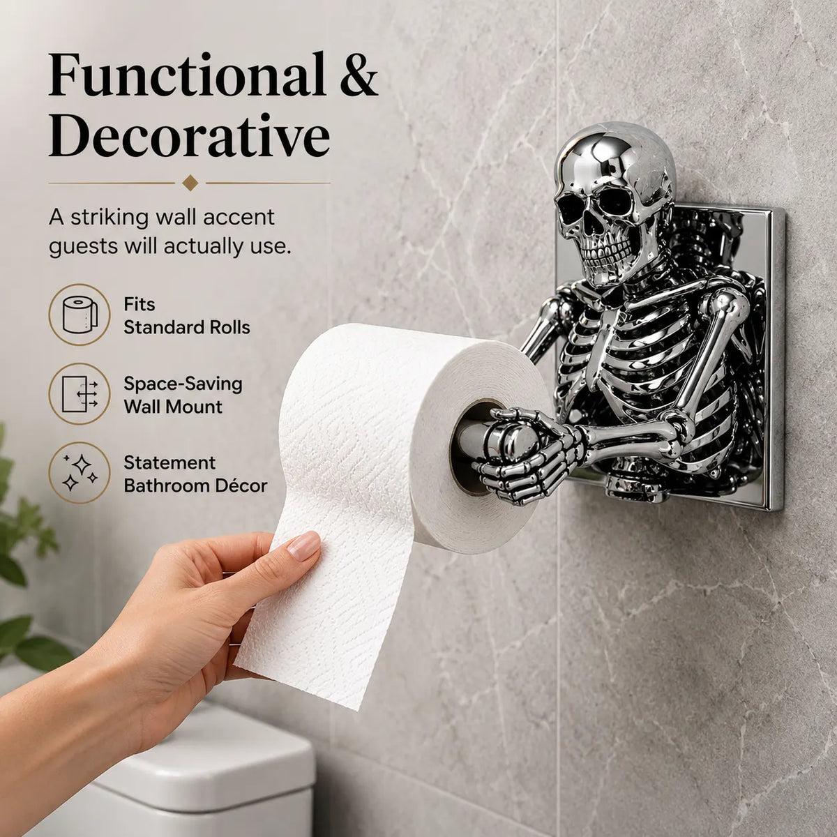 3D Skeleton Toilet Paper Holder