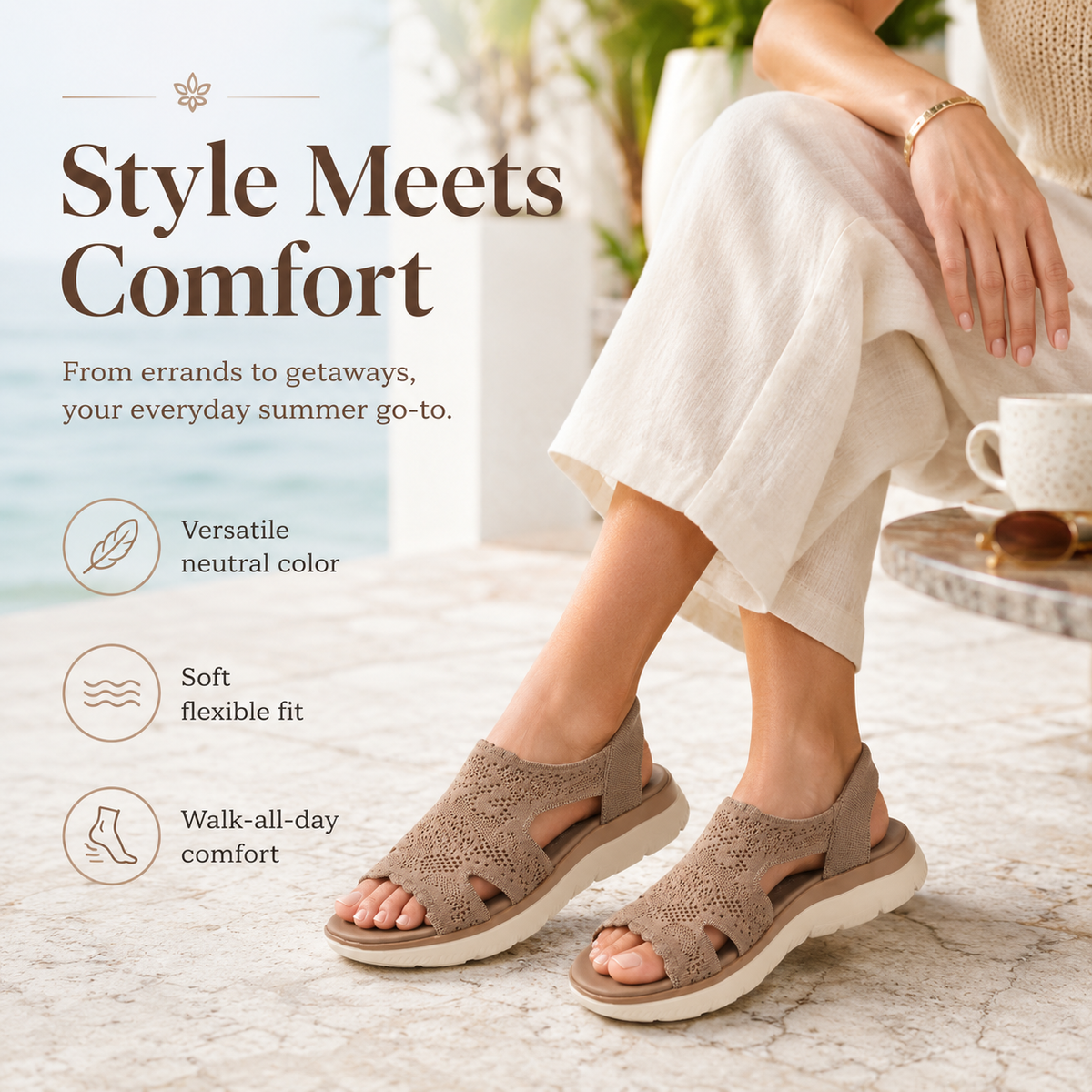 Slip-ins Summits Crochet Knit Sandals