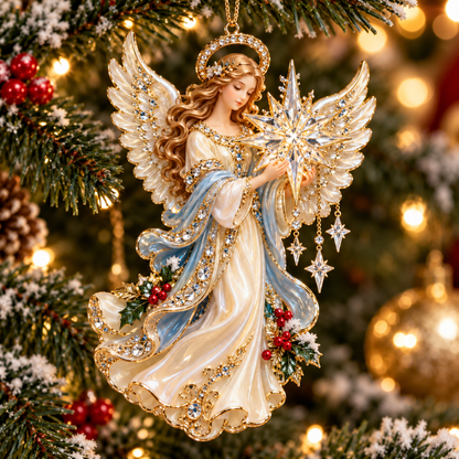 Heavenly Angel Christmas Ornament Crystal Star, Heaven s Gate & Nativity Faith Keepsake Collection