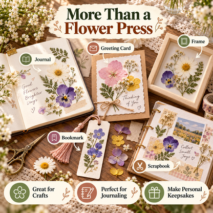 Mini Flower Press Portable Pocket Press for Flowers & Leaves