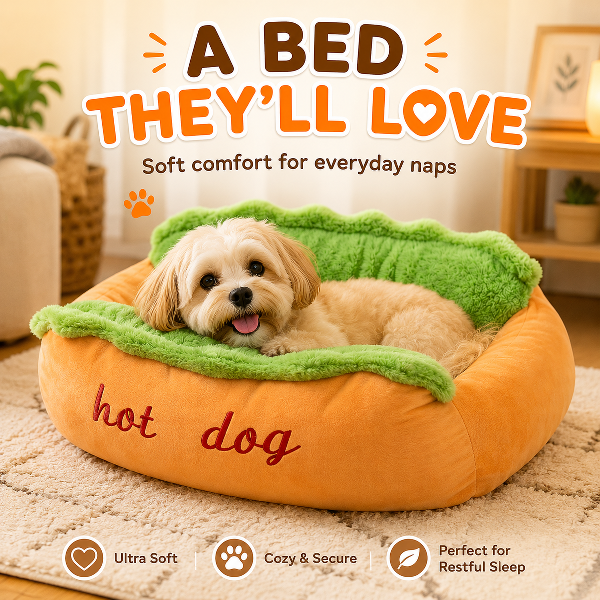 Dog Dog Bed Cute Plush Pet Sofa for Small Dogs & Cats