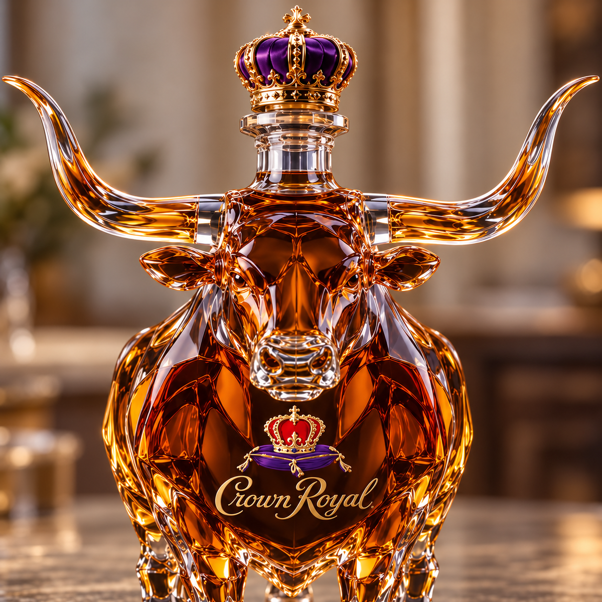 Crown Royal Texas Longhorns Whiskey Bottle