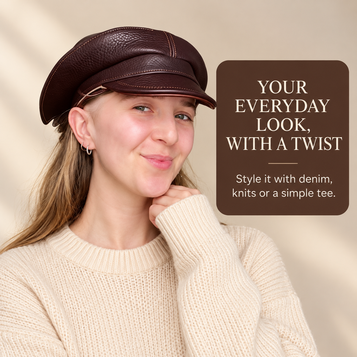 Brown Horseshoe Crab Hat Sculptural Statement Cap
