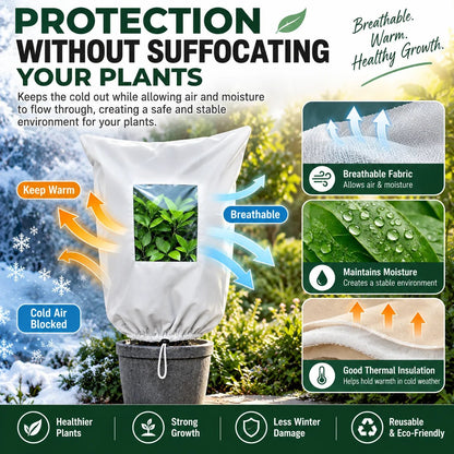 WINTER GARDEN ESSENTIAL | Plant Frost Protection Cover Breathable Reusable Cover for Shrubs, Pots & Young Trees