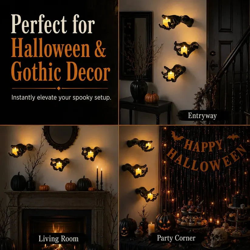 Gothic Hand Wall Candle Holders Halloween Decor