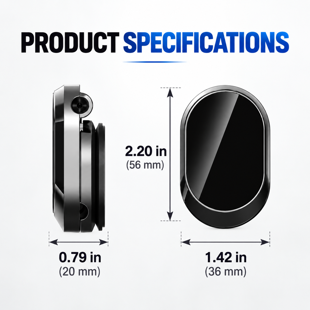 Foldable metal magnetic car phone holder - 360 rotating