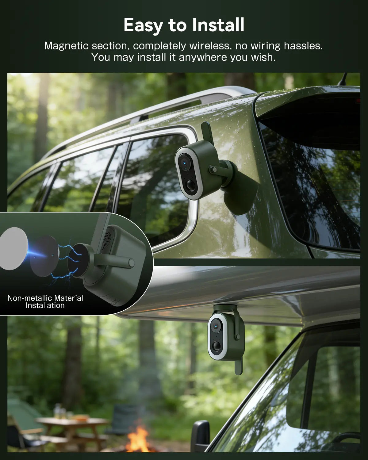 Trailer Camera 4G Outdoor Security Camera, 2K HD Wireless Surveillance, 6000mAh Battery, PIR Human Detection