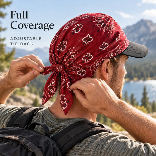 2-in-1 Vintage Paisley Bandana Sun Visor Cap for Cycling, Hiking, Beach, Travel