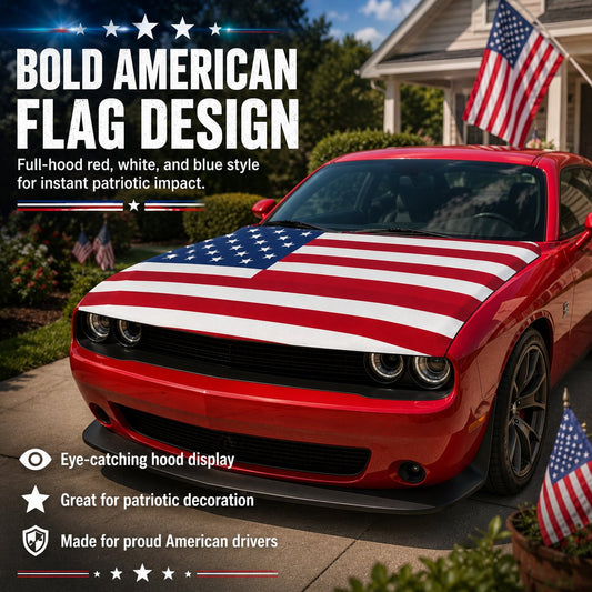 Patriotic American Flag Car Hood Cover