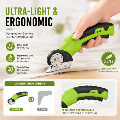 Cordless Electric Scissors 3.7V Rechargeable Heavy Duty Cutter with Safety Lock