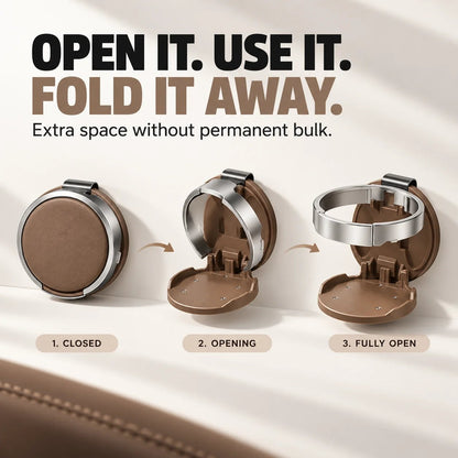 Foldable Car Cup Holder Extra Drink Space Without the Bulk