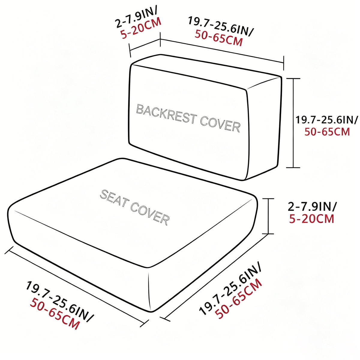 Stretch Sofa Cushion Covers Set (4 / 8 / 12 PCS)