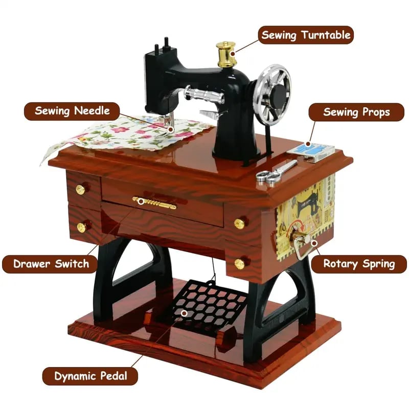Mother's Day Mini Sewing Machine Music Box