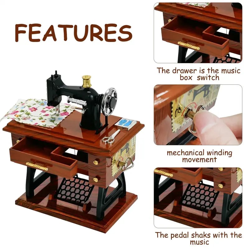 Mother's Day Mini Sewing Machine Music Box
