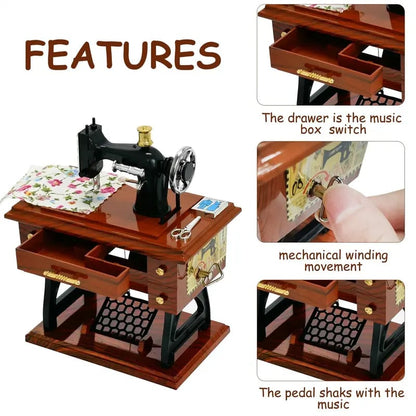 Mother's Day Mini Sewing Machine Music Box