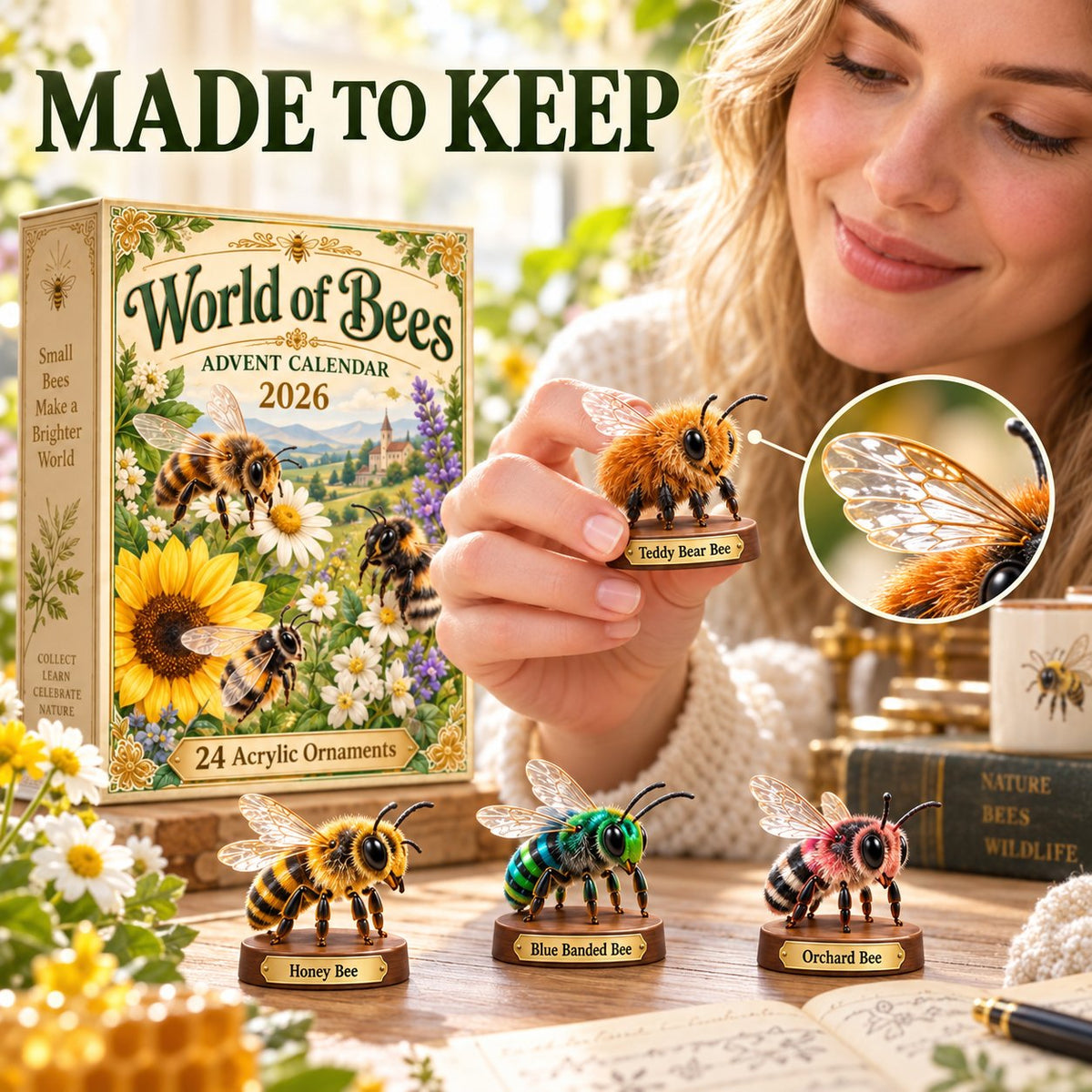 World of Bees 2026 Advent Calendar | 24 Unique Acrylic Ornaments