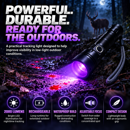 Blood Tracking Flashlight Rechargeable Hunting Light For Outdoor Tracking