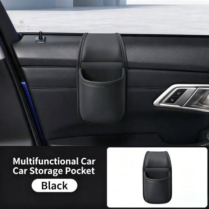Huge Savings Leather Car Door Side Storage Pocket, Double Layer Organizer with Flannel Lining