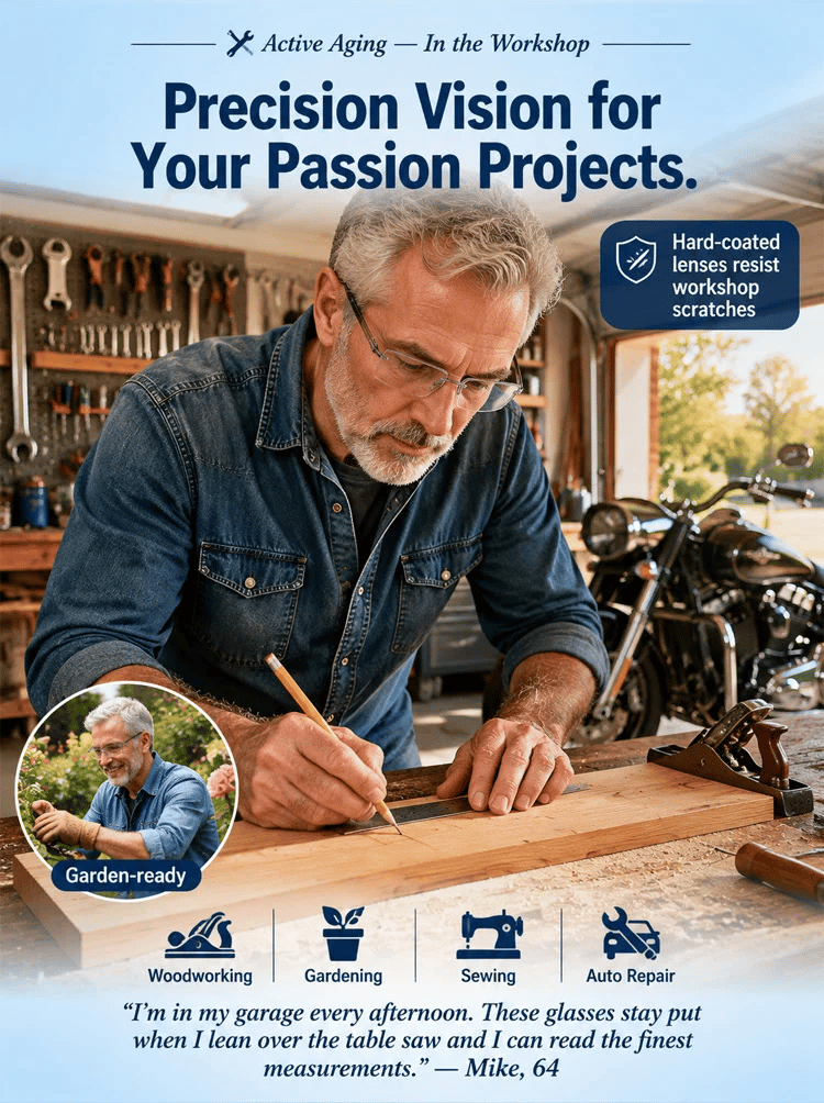 Rediscover Clear Vision Smart Zoom Diamond-Cut Reading Glasses