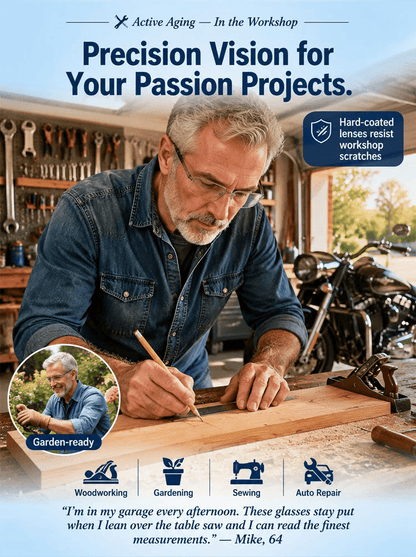 Rediscover Clear Vision Smart Zoom Diamond-Cut Reading Glasses