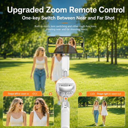 4-in-1 Magnetic Phone Camera Grip Selfie Stick, Tripod & Zoom Control