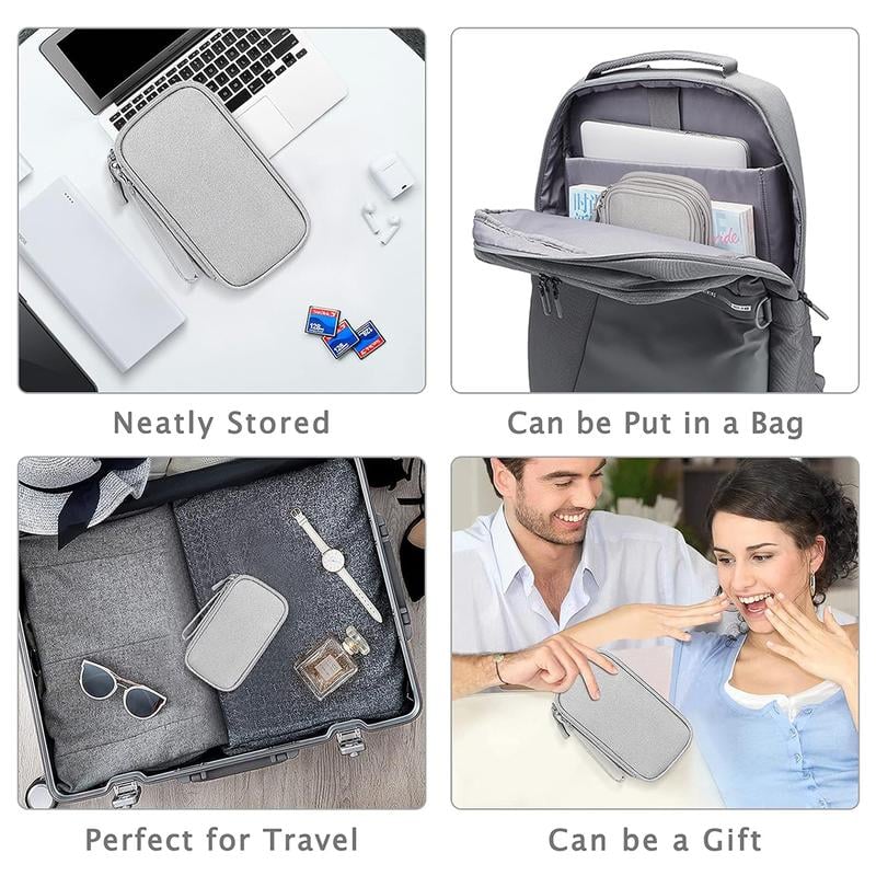 Travel Cable Organizer Pouch, Double Layers All-in-One Storage Bag for Cord