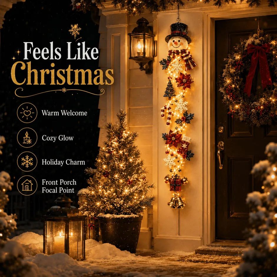 Glowing Christmas Door Hanger | 6 Festive Lighted Designs with Warm Glow