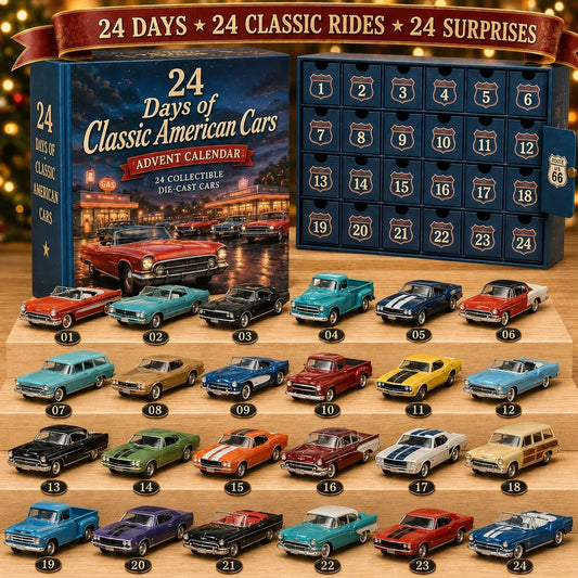 24 Days of Classic American Cars Advent Calendar 24 Vintage Ride Collectibles for Car Lovers