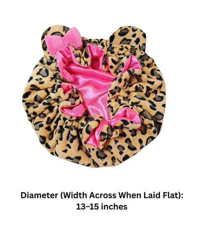 Leopard Print & Pink Teddy Bonnet