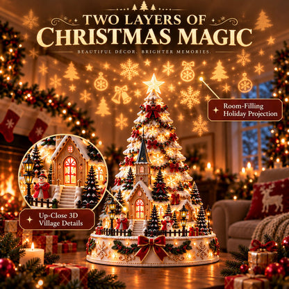 60, Christmas Village Projection Centerpiece 4 Themed Villages