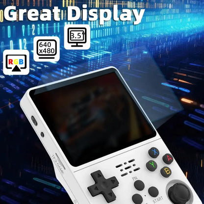 R36S Retro Handheld Game Console 3.5" IPS Screen, Linux System, 3000mAh Battery, Preloaded Games