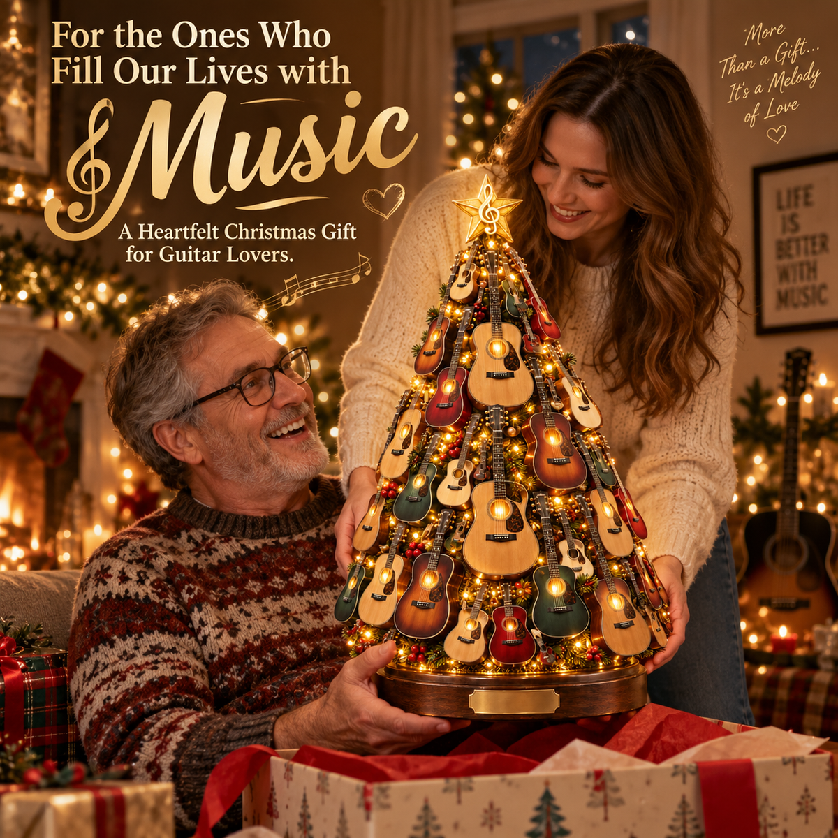 Musical Guitar Christmas Tree Light