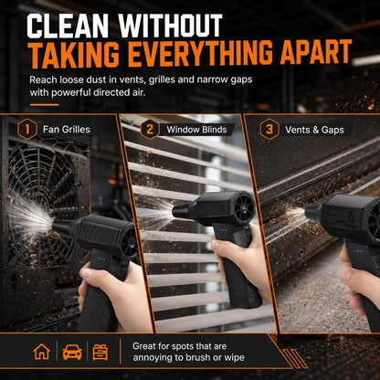 Cordless Turbo Air Duster for Cars, Garages & Workspaces