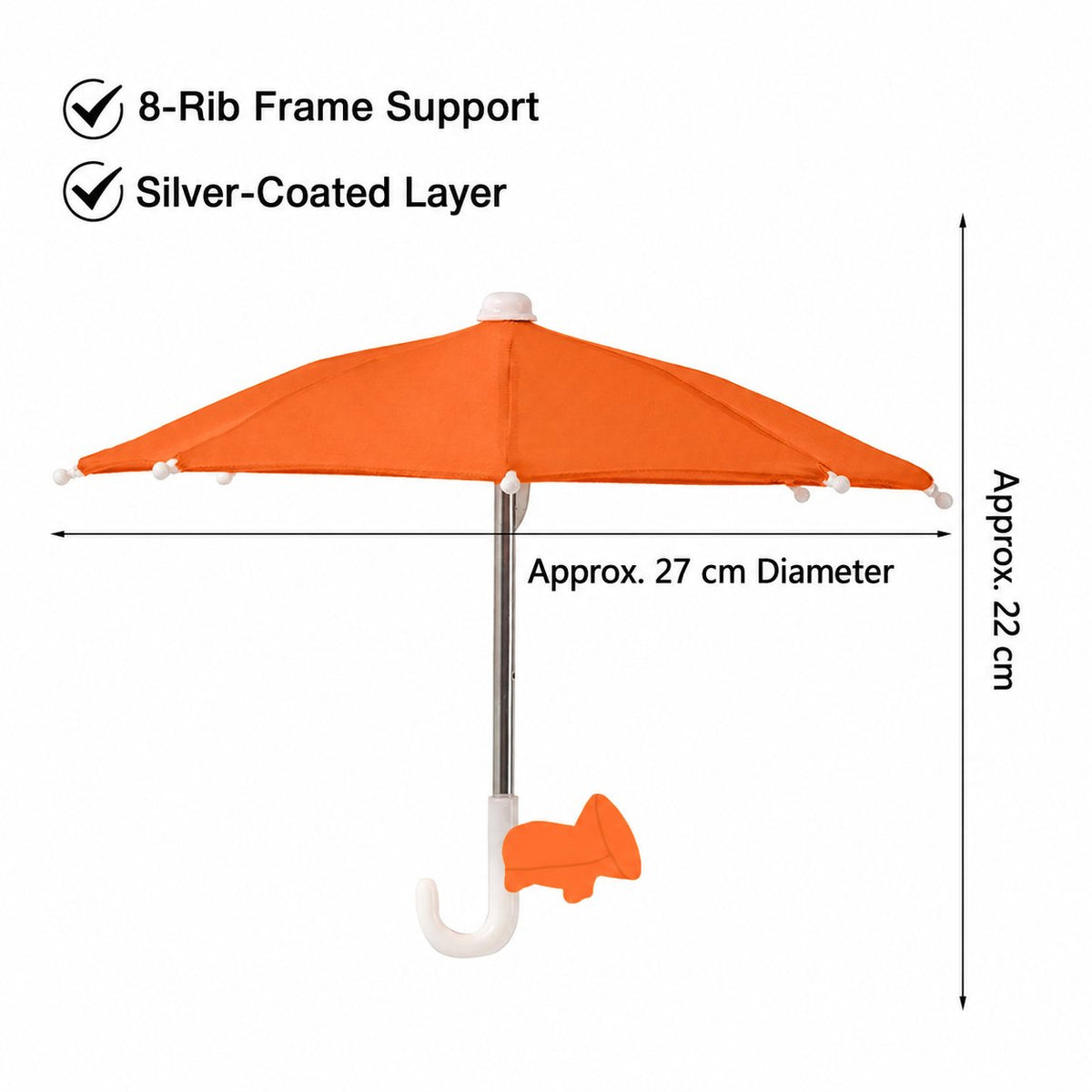 Mini Sun/Rain Umbrella for Motorcycle & Bicycle Phone MountShade Your Screen. Save Your Battery