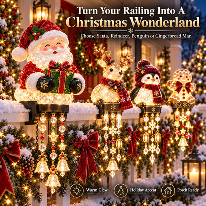 Christmas Porch Railing Lights 4 Festive Character Designs