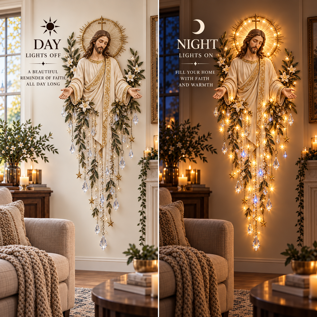 Sacred Glow Jesus, Angel & Nativity Lighted Wall D cor