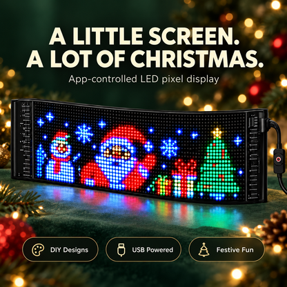 DIY Christmas LED Pixel Display App-Controlled Custom Messages & Animations