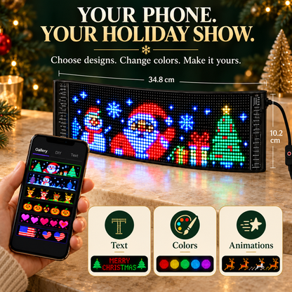DIY Christmas LED Pixel Display App-Controlled Custom Messages & Animations