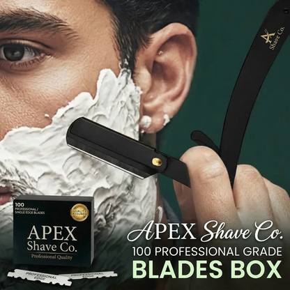 Men's Professional Straight Razor Barber Kit - 100 Blades
