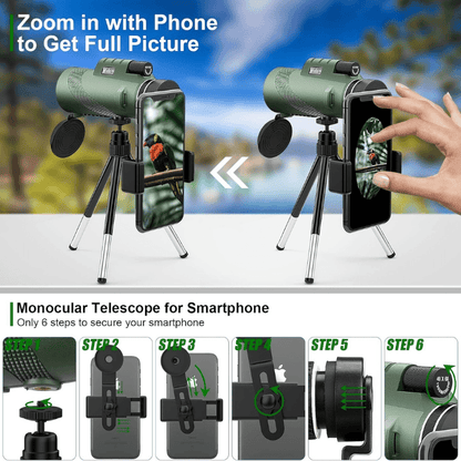 Compact Ultra-Zoom Monocular