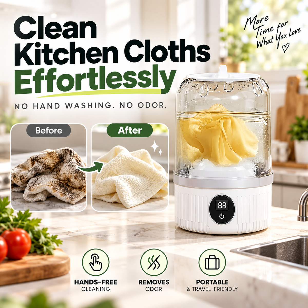 Mini Portable Cordless Washing Machine - Rechargeable Underwear & Sock Washer