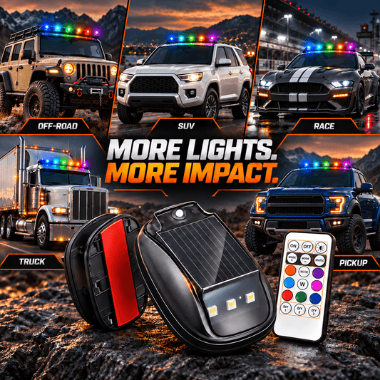Solar RGB Roof Lights with Wireless Remote, Waterproof Design & Easy Install