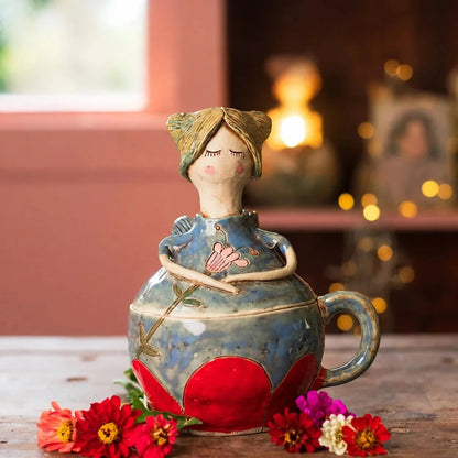 Handcrafted Fairies Storage Jar/Mug | 8 Whimsical Styles with Removable Fairy Lid for Tea, Treats & Tiny Keepsakes